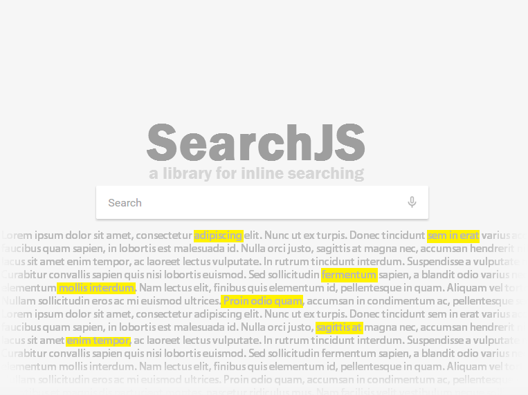 Useful javascript library for inline searching